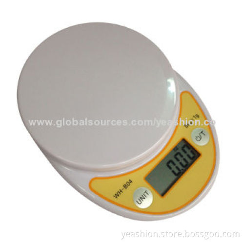 5kg/1g Steel Digital Kitchen Scale with LCD Display, Low-battery/Overload IndicationNew
